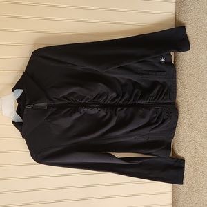 Calvin Klein jacket zip front size large black cinched long sleeves